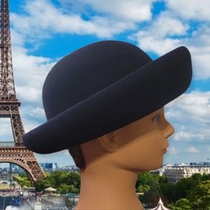 Vintage 80s Blue Wool Hat